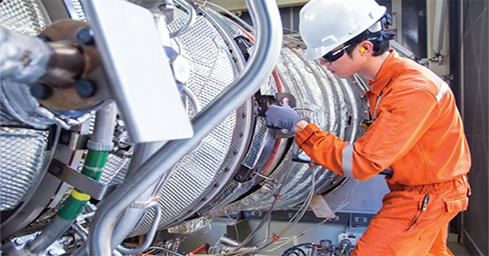 A man working on a machine