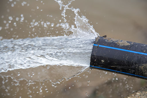 Water coming out of a hose