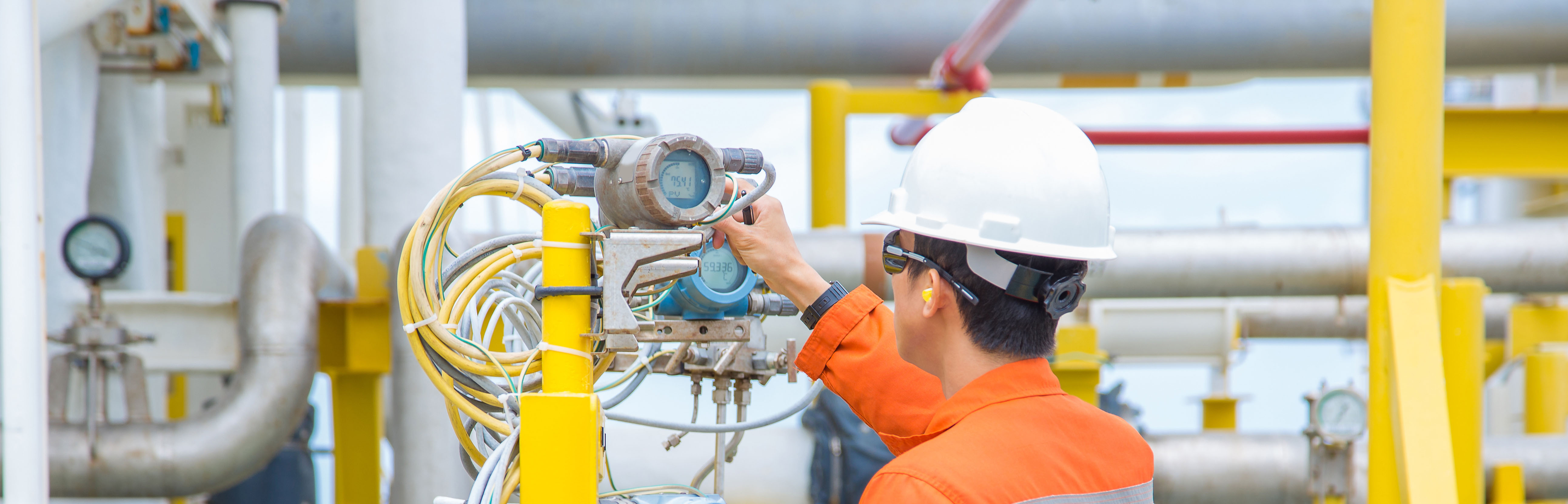 Technician Operator Checking Reading Value Pressure